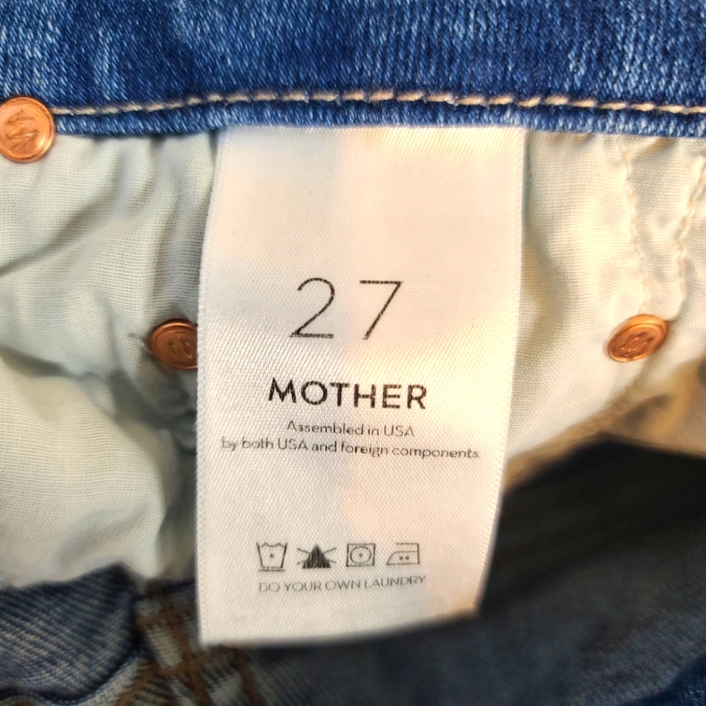 MOTHER High Waisted Looker Ankle Fray In Hop On Hop Off Size 27 - Picture 8 of 13